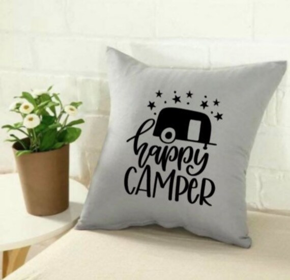 Happy Camper pillow cover | Etsy Happy camper pillow | Etsy