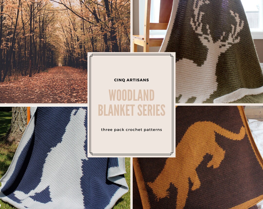 Woodland Blanket Series Deer Silhouette Blanket Mountain - Etsy