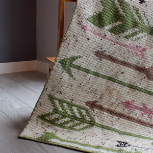 Wandering Arrows Baby Blanket, Crochet Arrow Blanket, Crochet Pattern with Optional Reversible Lining