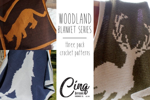 Woodlands Blanket Series Deer Silhouette Mountain Lion | Etsy