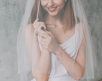 CHARMING | Veil with blusher, veil, wedding veil, drop veil, ivory veil, white veil, bridal veil, veil wedding
