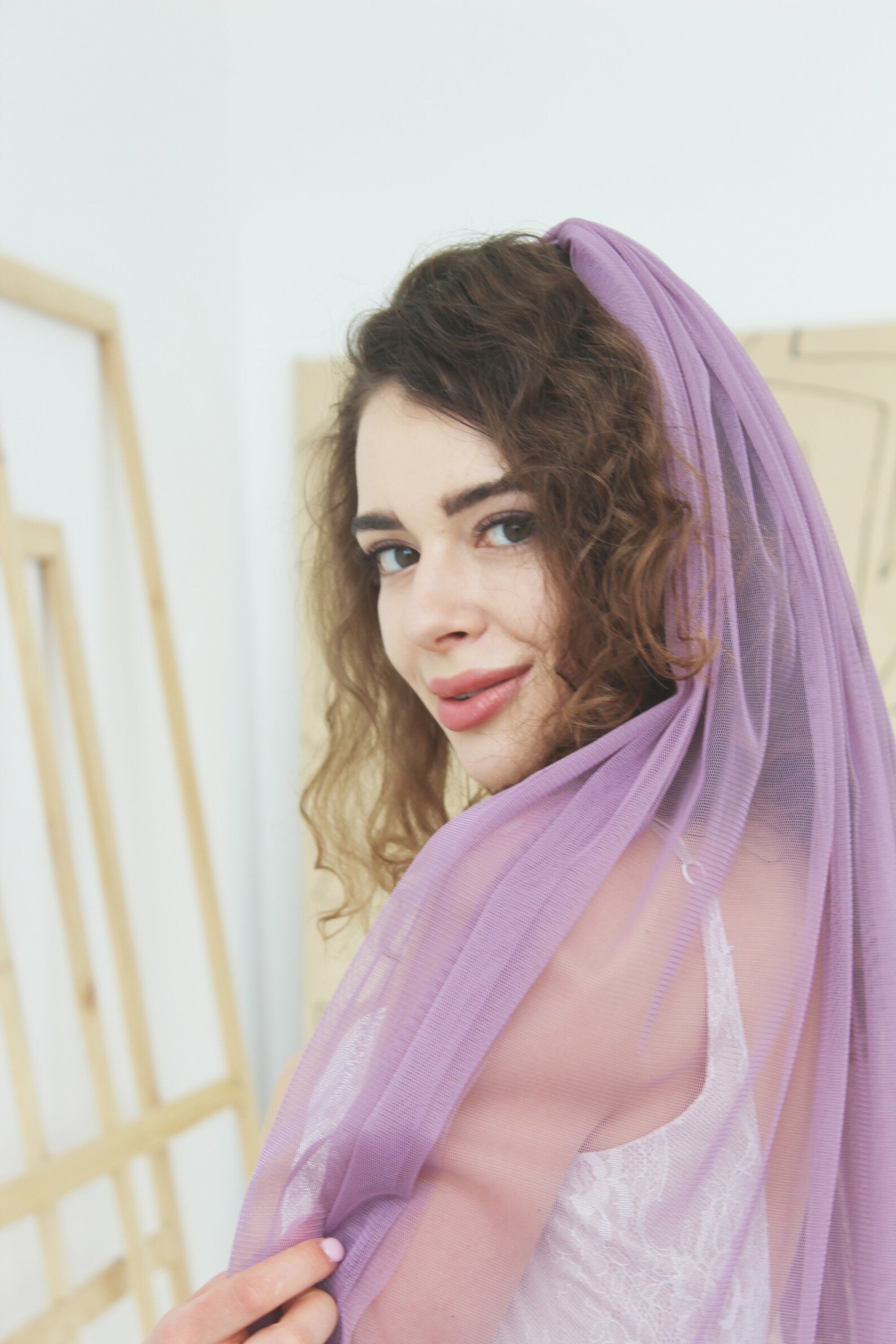 wedding veil purple