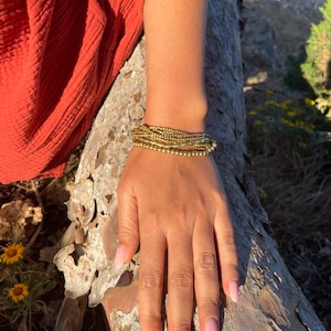 Pulsera de latón-Pulsera boho-Pulsera estilo gitano-Pulsera étnica-Pulsera hecha a mano-Pulsera boho