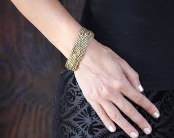 Bohemian Jewelry for Women - Boho Bracelet Gold - Bead Bracelet Ideas - Brass Stackable Bracelet - Everyday Gold Bracelet - Stack Bracelet