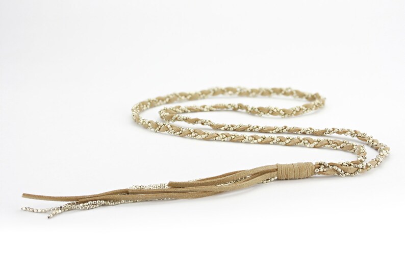 Elegant Long Necklace Knot Necklace Long Necklace Leather Etsy