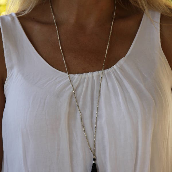 Lariat Necklace Tassel - Boho Necklace Long Tassel - Bohemian Necklace Women - Dainty Boho Necklace - Long Everyday Necklace