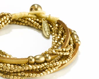 Bracelet femme Boho - Bracelet Boho élégant - Bracelet Boho Multi Strand - Bracelet Argent Perle Empilable - Bracelet Empilage