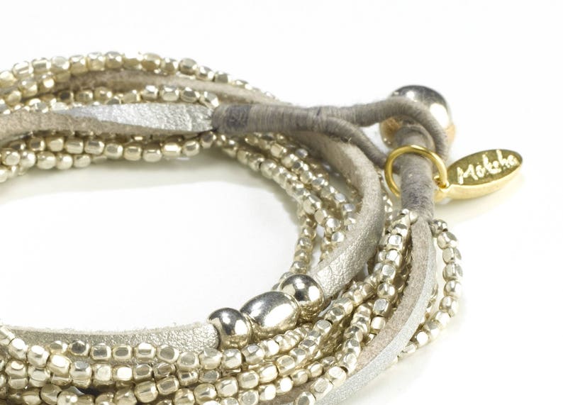 Multi Strand Boho Bracelet Womens Bracelet Bohemian Stackable Bead Silver Bracelet Stacking Bracelet Elegant Boho Bracelet