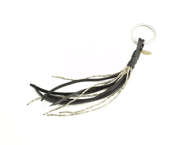 Tassel Charm Leather Keychain Leather Tassel Keychain Etsy