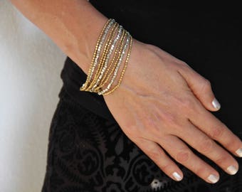 Elegant Boho Bracelet - Brass Stackable Bracelet - Dainty Bracelet for Women - Stackable Bracelet Seed Bead - Womens Bracelet Bohemian