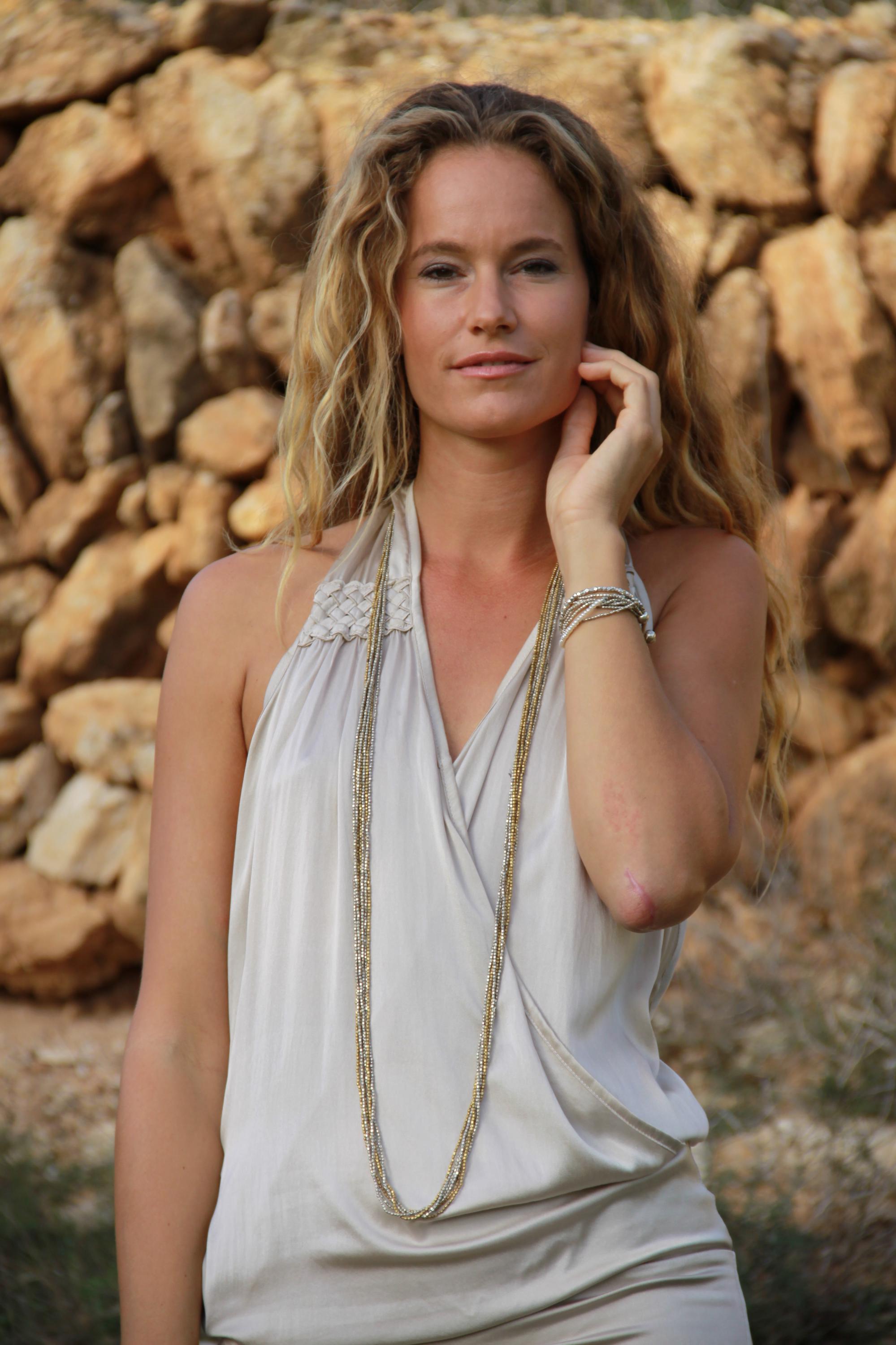 Long Beaded Necklace: Bohemian Brass & Silver Layered Chain (65cm) - Etsy