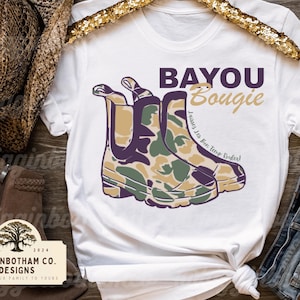 Mardi Gras Camo Rubber Boots PNG: Louisiana Bayou (Digital Download)
