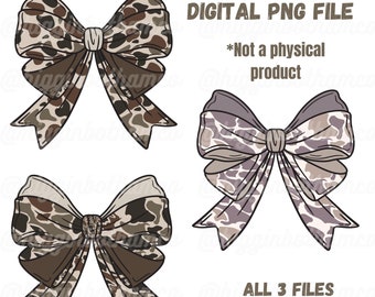 Camo Bow PNG Bundle: Retro Hunting Design (Digital Download)