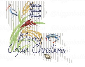 Merry Cajun Christmas PNG: Louisiana Holiday (Digital Download)