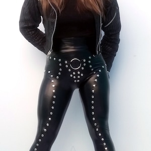 Leggings, Studded Leggings, Heavy Metal Clothes, Rock Clothing, Heavy Metal, Fetish Leggings,  Rock Leggings, Dark Style.