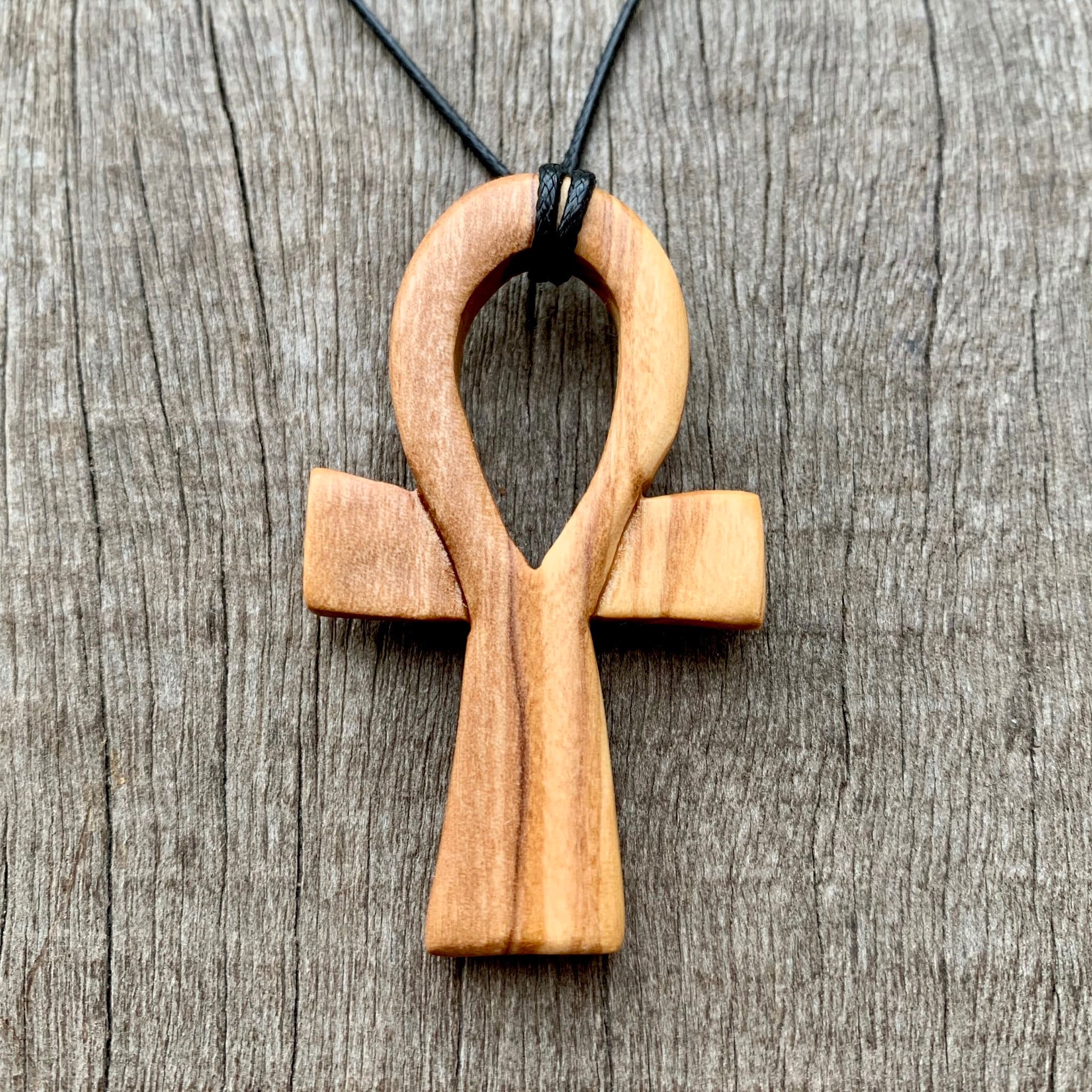 Wooden ankh necklace deals