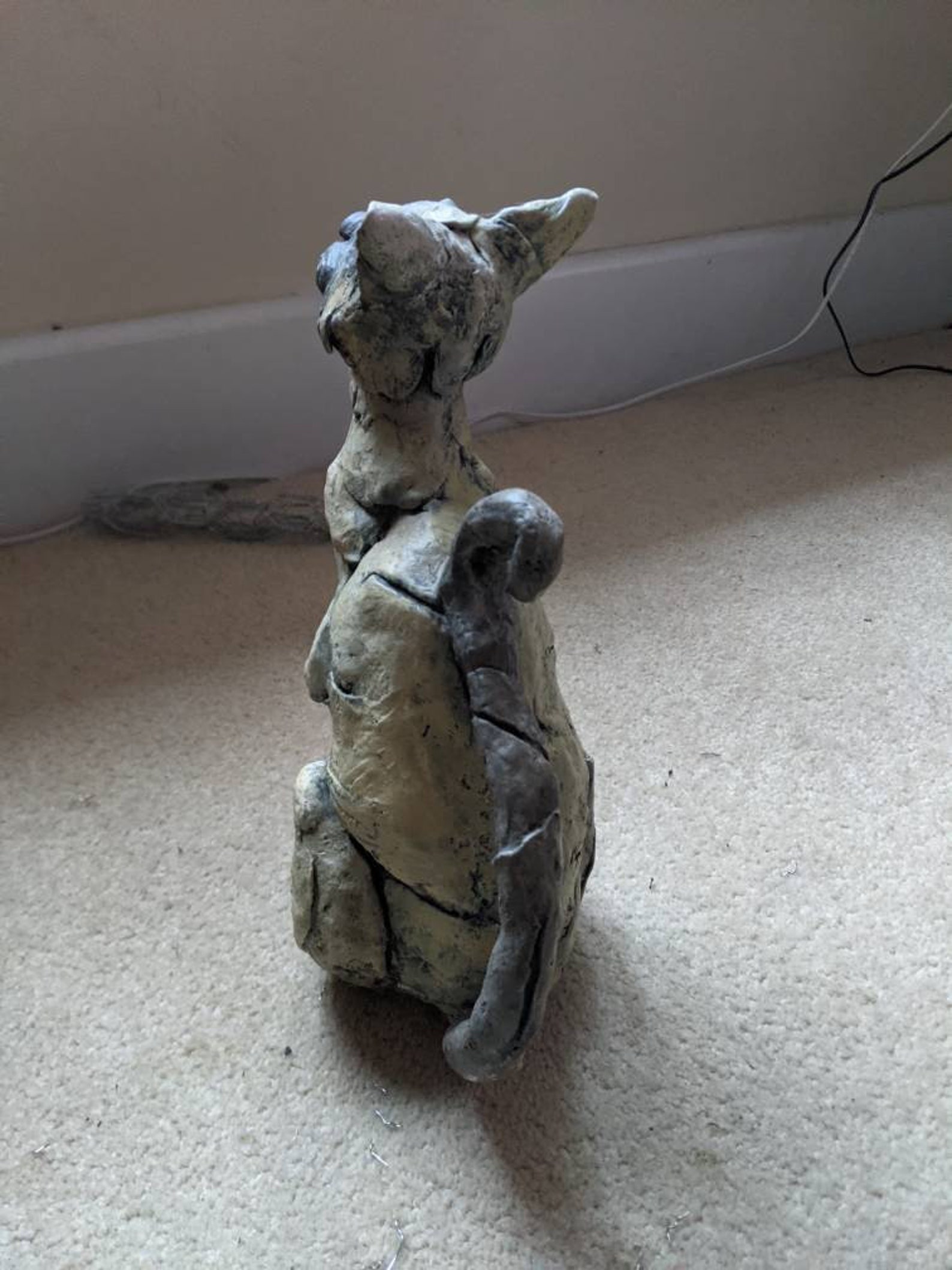 Air dry clay sculpture cat Etsy