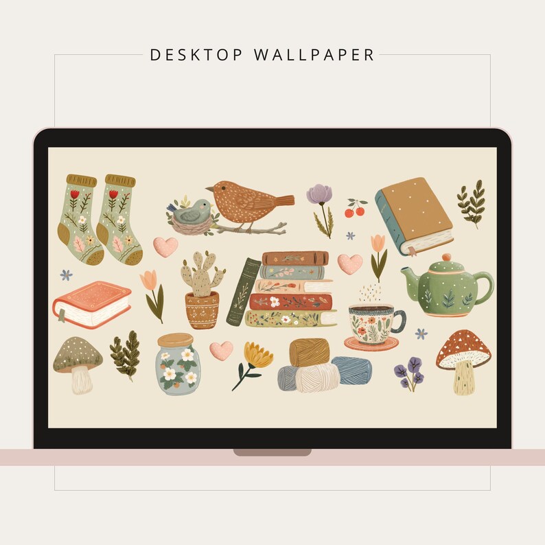 Whimsical Collection/ Desktop Wallpaper / Cozy Wallpaper /folk Cozy ...