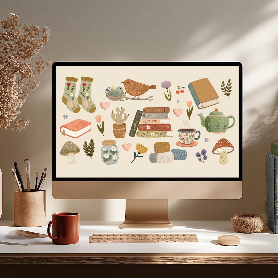 Whimsical Collection/ Desktop Wallpaper / Cozy Wallpaper /folk Cozy ...