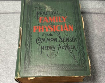 Libro pratico d'epoca del medico di famiglia di Hood Medical del 1901, pagine antiche sciolte