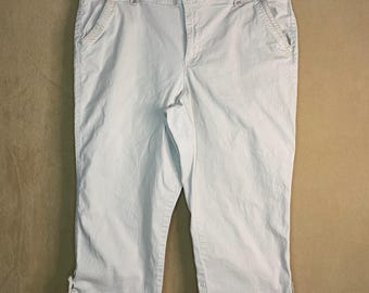 Pantaloni Capri Gloria Vanderbilt da donna, taglia 18, effetto snellente, beige EUC