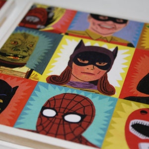 Superhero gift/superhero decor/cosplay gift/comic book coasters/ceramic tile/superhero coaster/gift for him/gift for her/cosplay gift