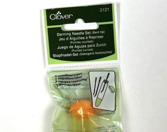 Darning Needles with Bent Tip - Clover Chibi - Set of Three with Carrying Case