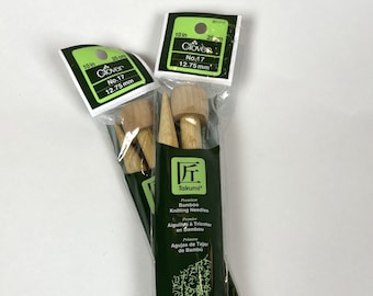 Size US17 / 12.75mm Clover Takumi Bamboo Knitting Needles, 10" Length