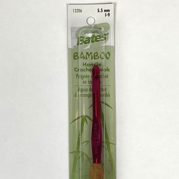 Size I-9 / 5.5mm Susan Bates Crochet Hook with Bamboo Handle