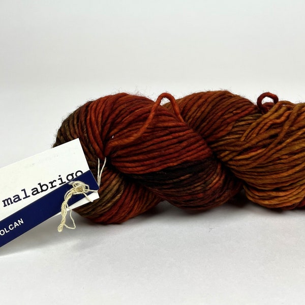 Malabrigo Mecha Yarn - Bulky Single Ply - 100% Superwash Merino Wool in Volcan Colorway