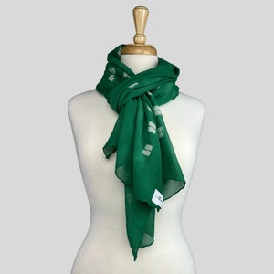 Hand-Dyed Chiffon Silk Scarf in Emerald Green - Handmade Luxury by Blank Slate Textiles