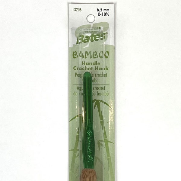 Size K-10.5 / 6.5mm Susan Bates Crochet Hook with Bamboo Handle