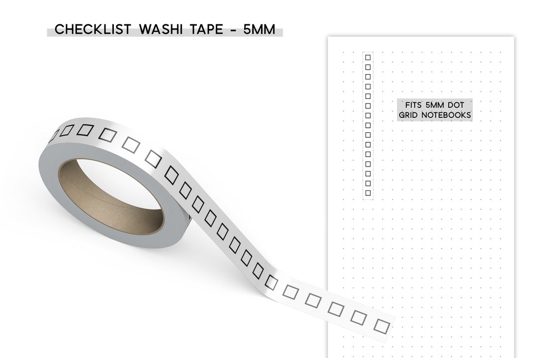 Square Checklist Washi Tape 5mm Functional Washi Tape for - Etsy