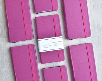 Dot Grid Slim Notebook - Raspberry Fabric Cover
