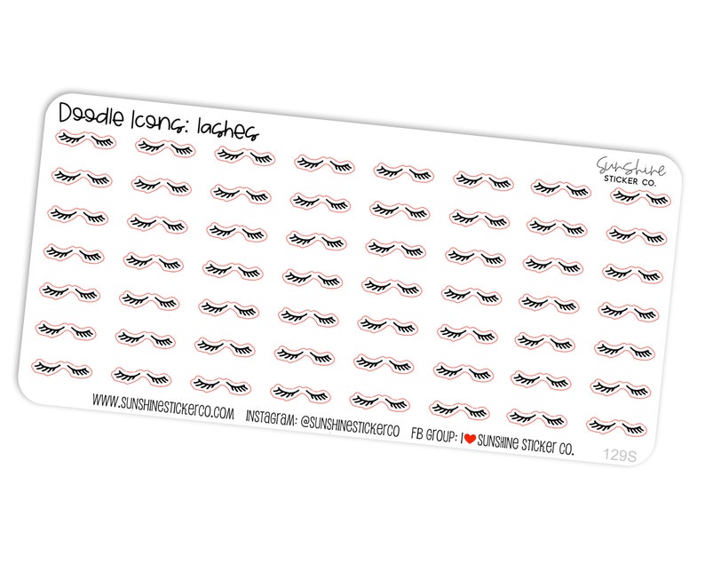 129S Lashes Icon Planner Stickers