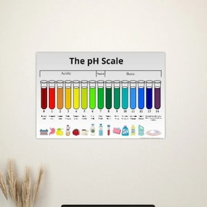 Impresión de gráfico de escala de pH / Impresión de póster / Póster de química para el aula