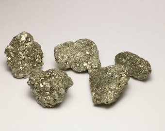 Iron Pyrite Chunks, Fool's Gold, Iron Sulfide, Chemistry Sample, Mineralogy  FeS2