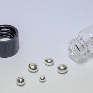 Silver Metal Beads / Shot 99.99% Pure Element 47 Ag Chemistry Sample