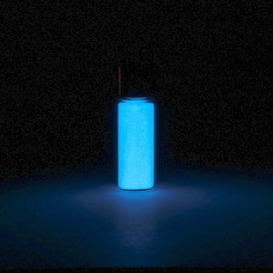 Blue europium phosphorescent glow in the dark powder - chemistry sample