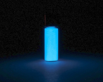 Blue europium phosphorescent glow in the dark powder - chemistry sample