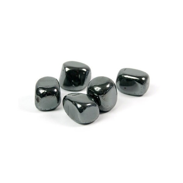 Five magnetic hematite stones, magnet rock, lodestone, magic, polished natural magnets