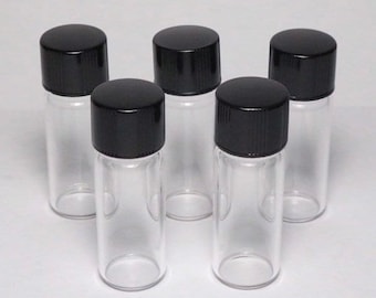 Five 1.8ml clear borosilicate glass vial & screw top 12x32mm, small bottle, 8-425 thread