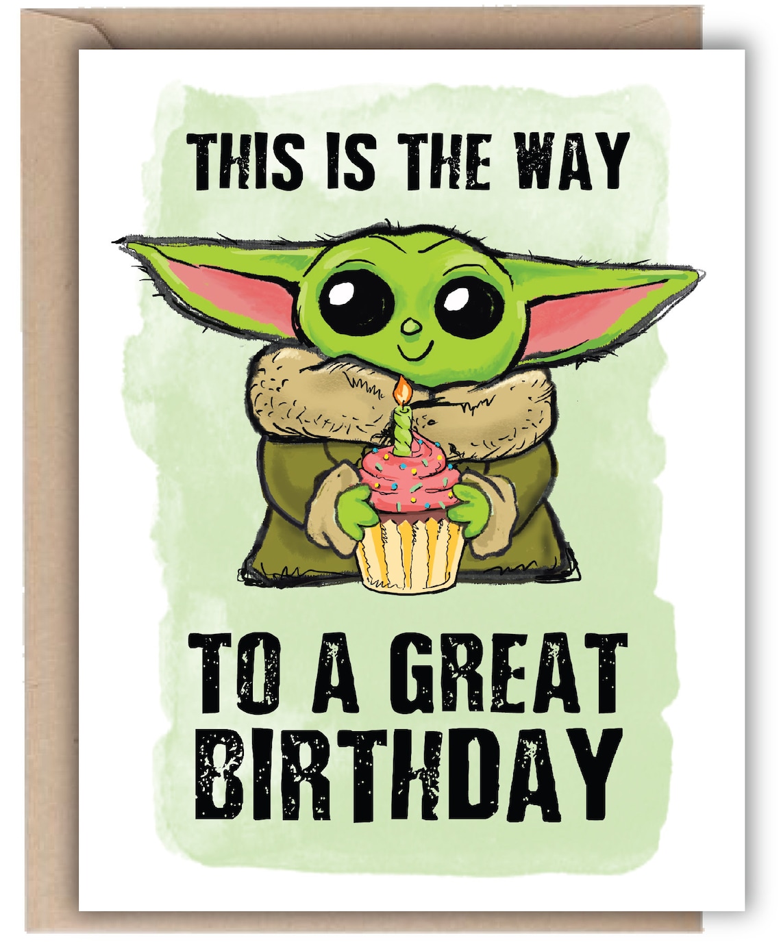 BABY YODA This Is the Way to A Great Birthday card | Etsy