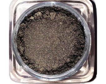 CRUDE OIL Deep Moss Brown All Natural Loose Eye Shadow Pigment 2g - Shimmer Finish Gluten & Chemical Free Cosmetics by Ultimo Minerals