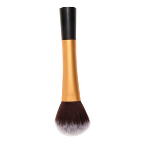 Jumbo Vegan Fluffy Multi Purpose Powder Brush Metal Gold Handle Nylon Bristles Cruelty-Free Super Soft Professional Quality image 2