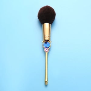 Jewel Bling Vegan Fluffy Multi Purpose Powder Brush Metal Silver Handle Fiber Bristles Cruelty-Free Super Soft Professional Quality!