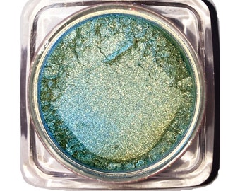 LUXE LIFE Blue Gold All Natural Loose Eye Shadow Pigment 2g - Shimmer Finish Gluten & Chemical Free Cosmetics by Ultimo Minerals