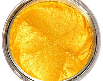 Sombra de ojos suelta totalmente natural amarilla TWICE YOUR HONEY, acabado brillante, sin gluten ni productos químicos, de Ultimo Minerals