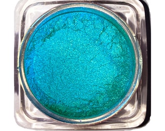 CAST AWAY Turquoise Blue All Natural Loose Eye Shadow Pigment 2g - Shimmer Finish Gluten & Chemical Free Cosmetics by Ultimo Minerals