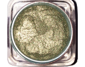 GREAT WALL Green Gold Olive All Natural Loose Eye Shadow Pigment Shimmer Finish Gluten & Chemical Free Cosmetics by Ultimo Minerals